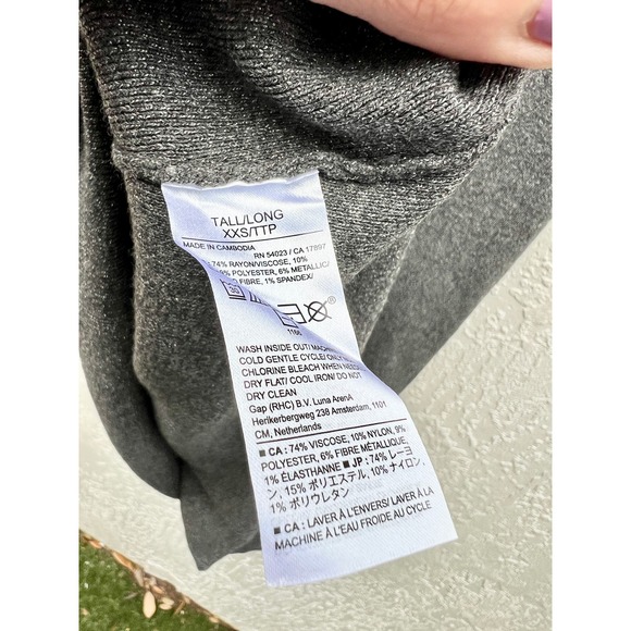 NWOT Banana Republic High Rise Elastic Waist Pull On Midi Skirt Gray Women's XXS - Picture 6 of 6